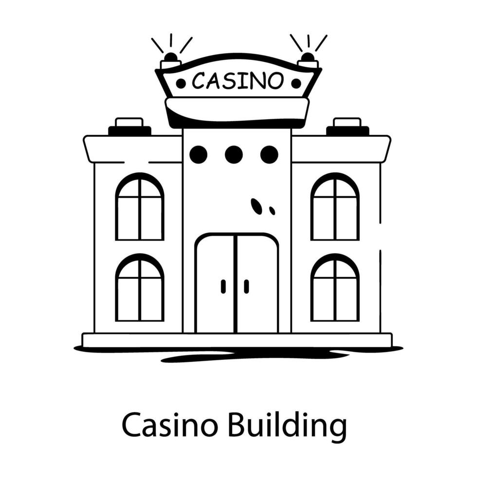 Trendy Casino Building vector