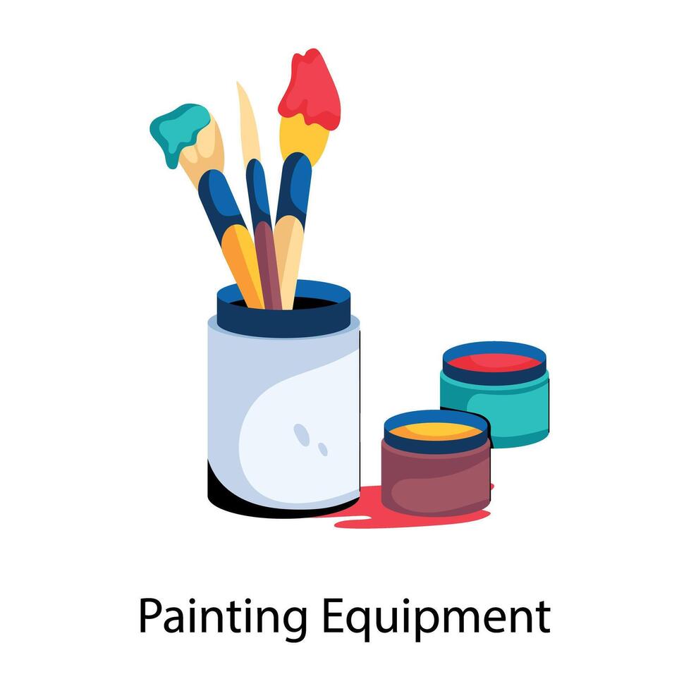 Trendy Painting Equipment vector