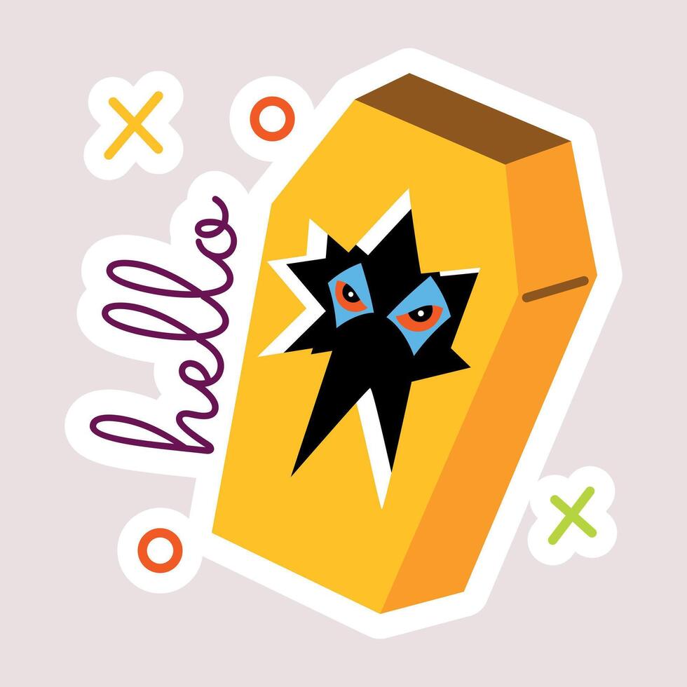 Trendy Halloween Coffin vector
