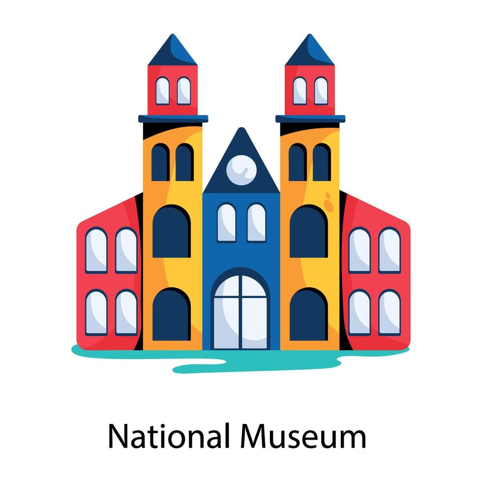 Trendy National Museum vector