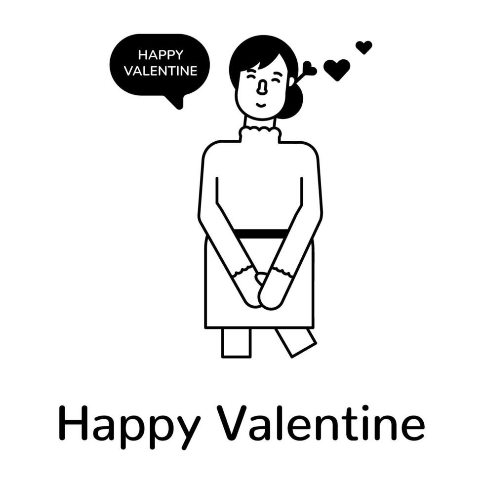 Trendy Happy Valentine vector