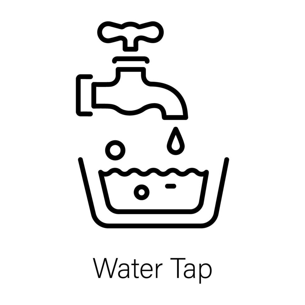 Trendy Water Tap vector