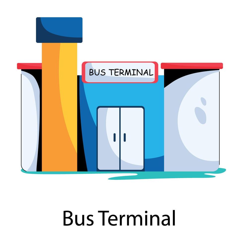 Trendy Bus Terminal vector