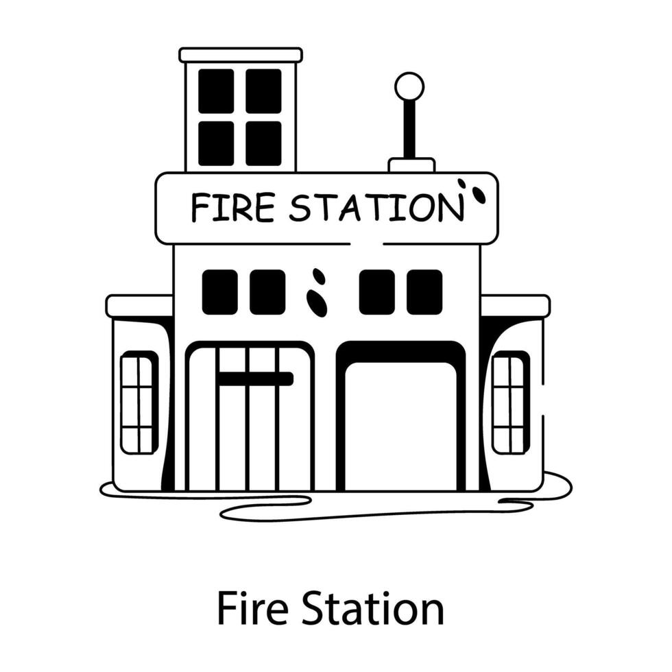 Trendy Fire Station vector