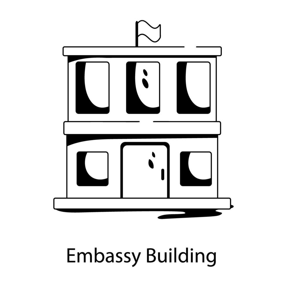 Trendy Embassy Building vector