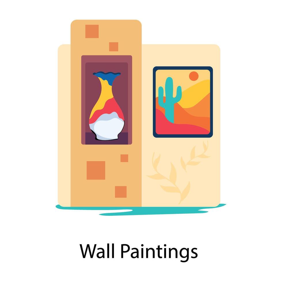 Trendy Wall Paintings vector