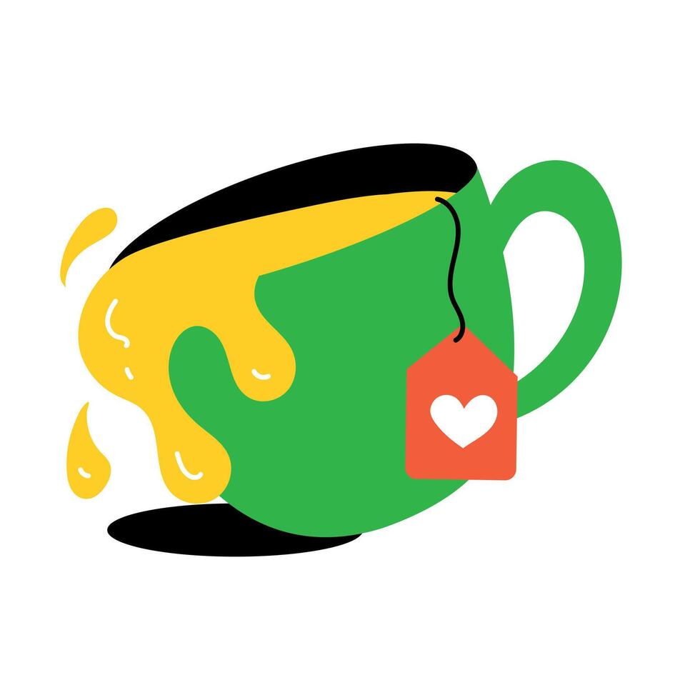 Trendy Spilling Tea vector