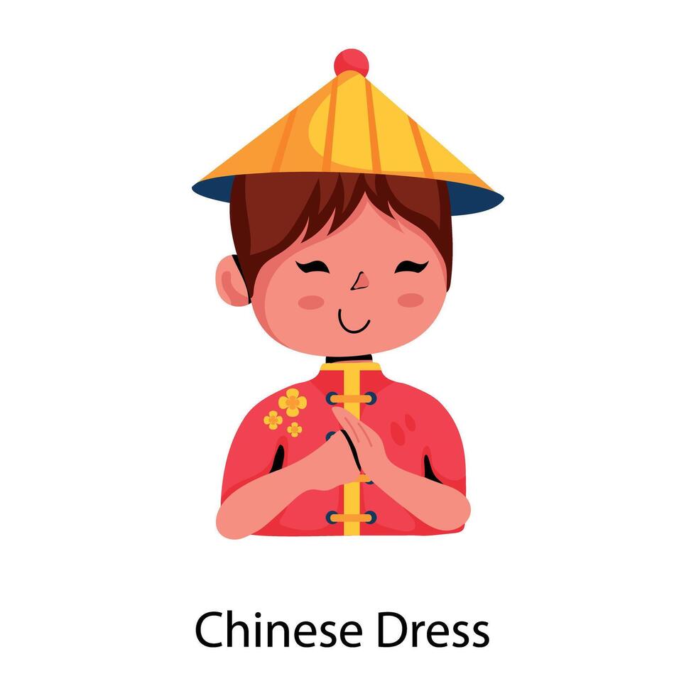 Trendy Chinese Dress vector