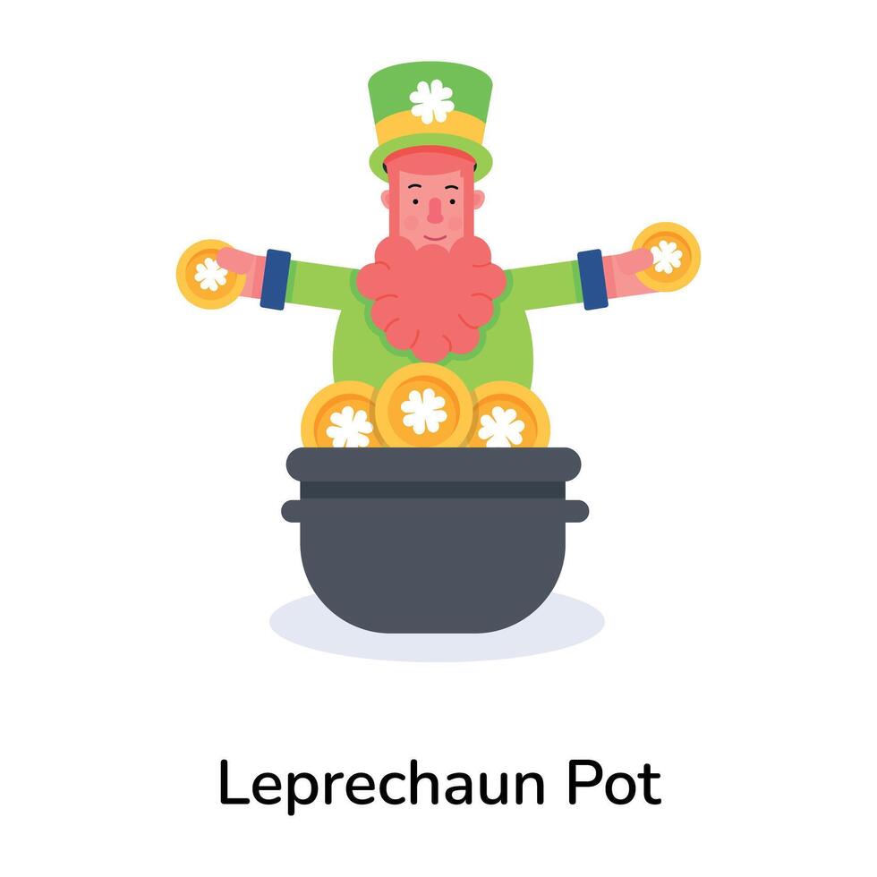 Trendy Leprechaun Pot vector