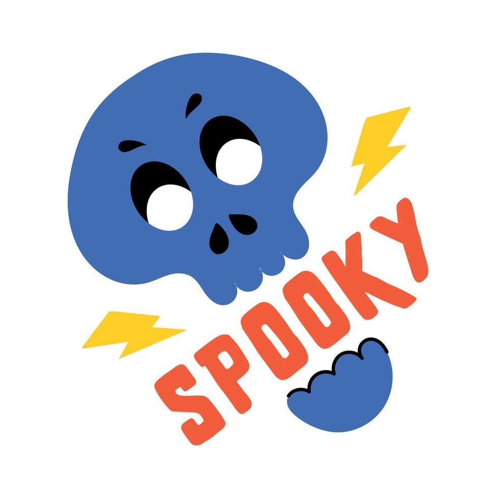 Trendy Spooky Skull vector