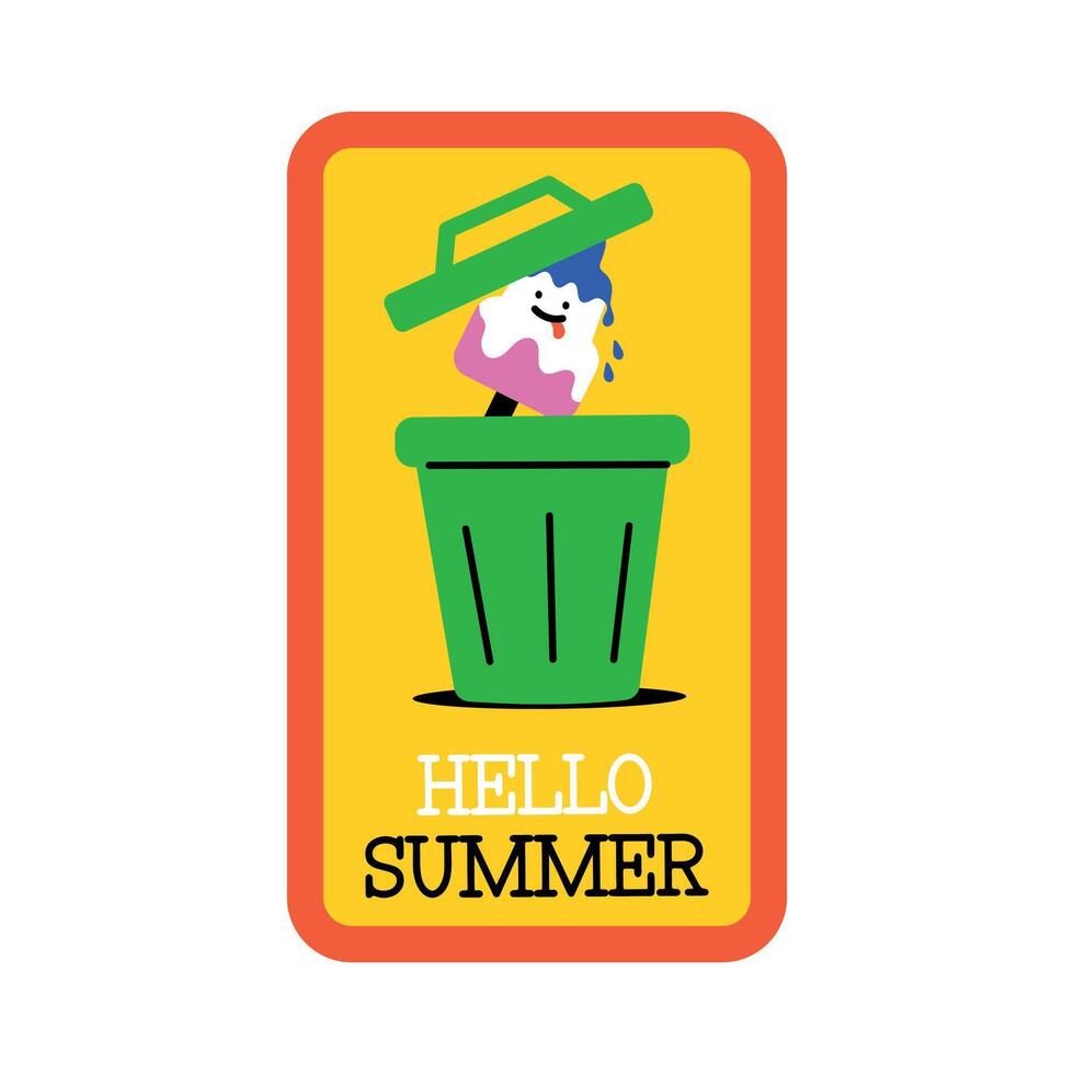 Trendy Hello Summer vector