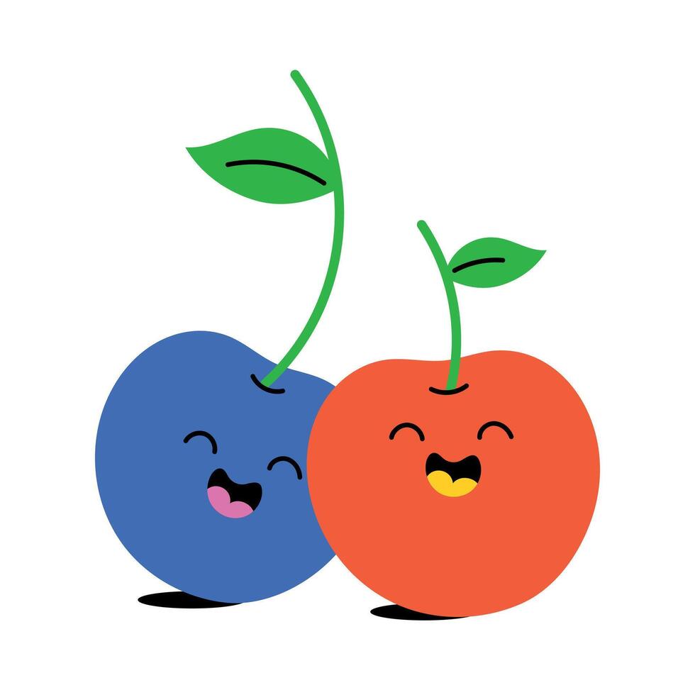 Trendy Happy Cherries vector