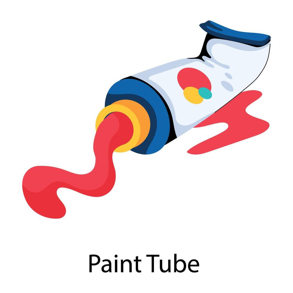 Trendy Paint Tube vector