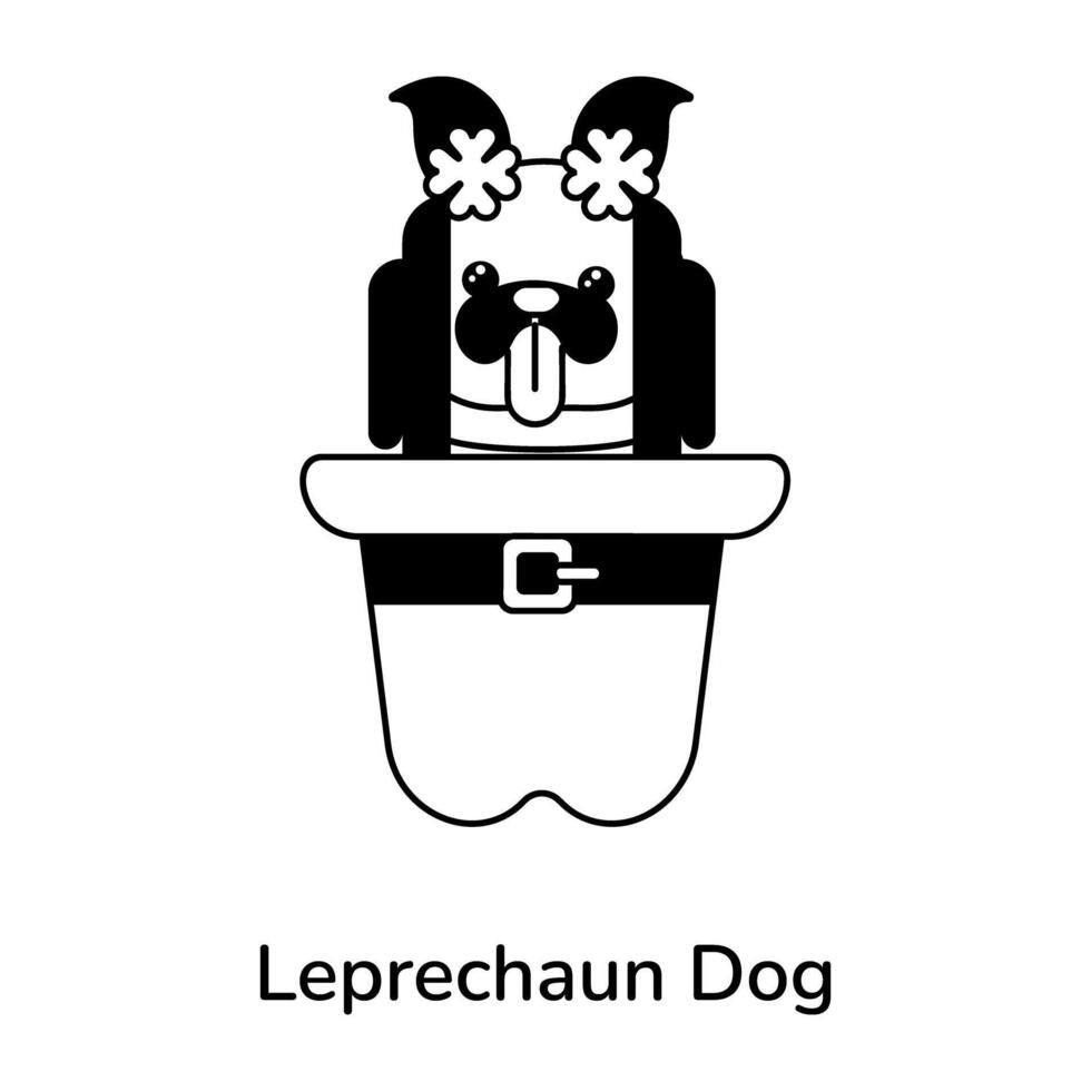 Trendy Leprechaun Dog vector