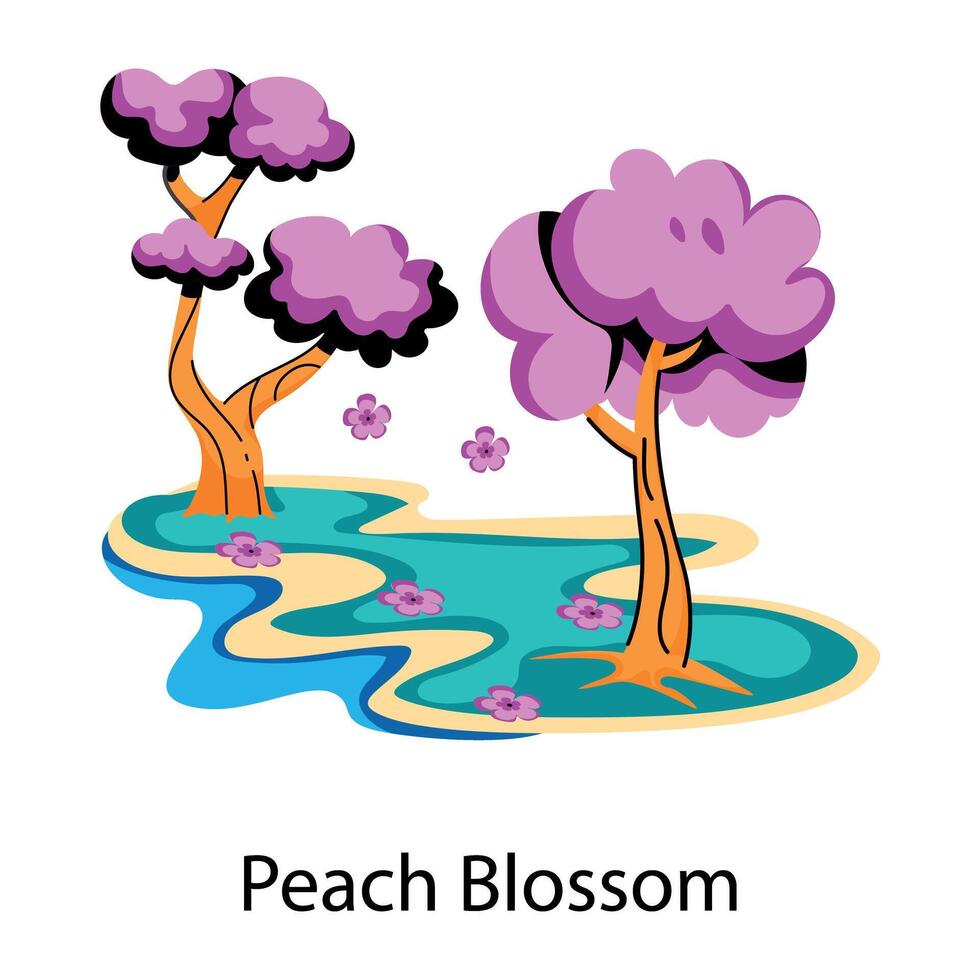 Trendy Peach Blossom vector