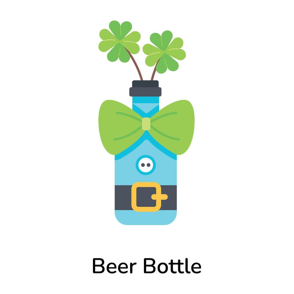 Trendy Beer Bottle vector
