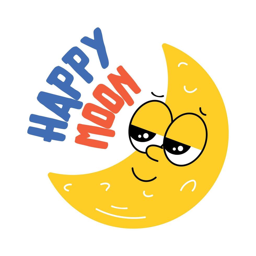 Trendy Moon Emoji vector