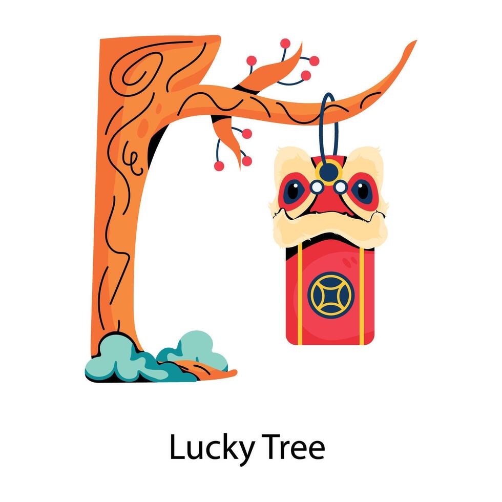 Trendy Lucky Tree vector