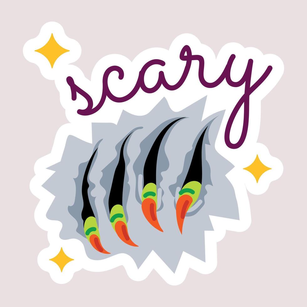 Trendy Scary Nails vector