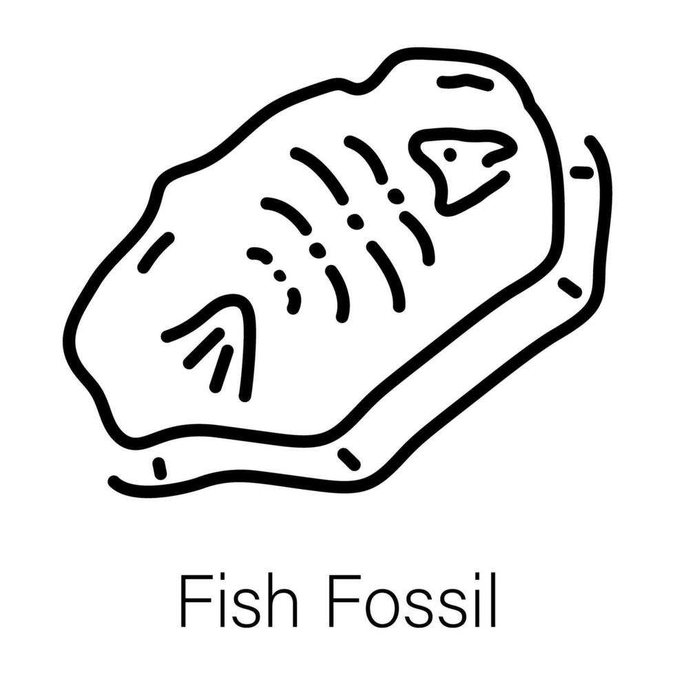Trendy Fish Fossil vector