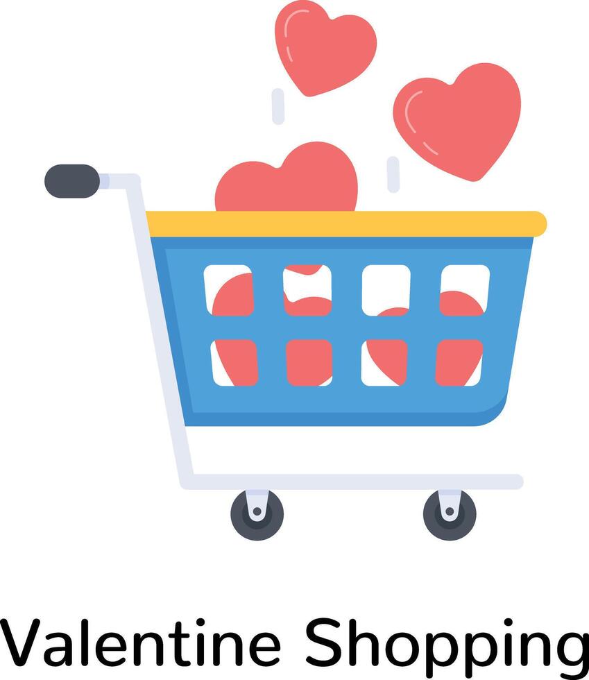 Trendy Valentine Shopping vector