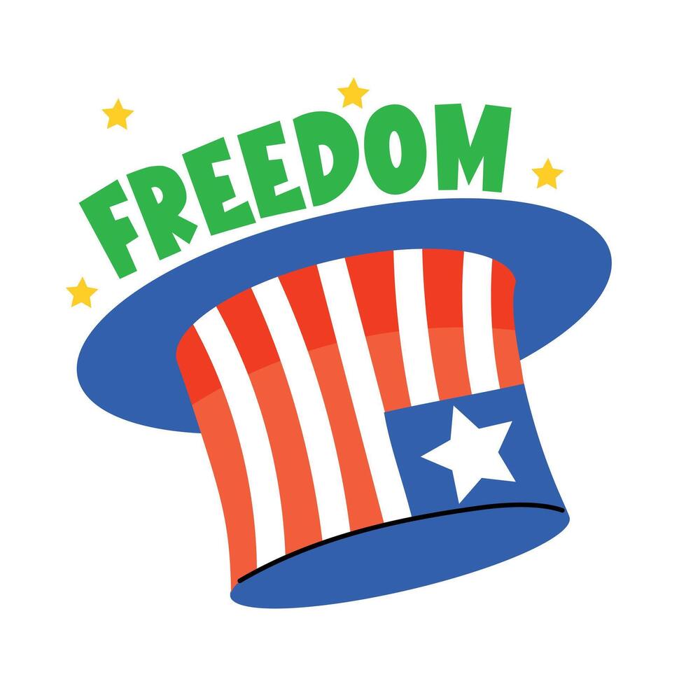 Trendy Freedom Hat vector