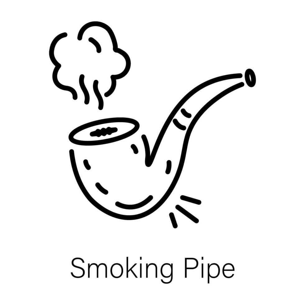 Trendy Smoking Pipe vector