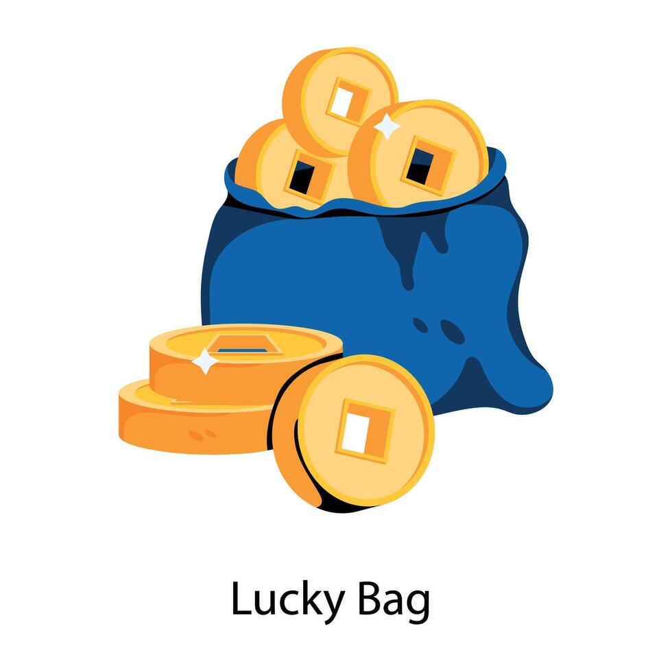 Trendy Lucky Bag vector