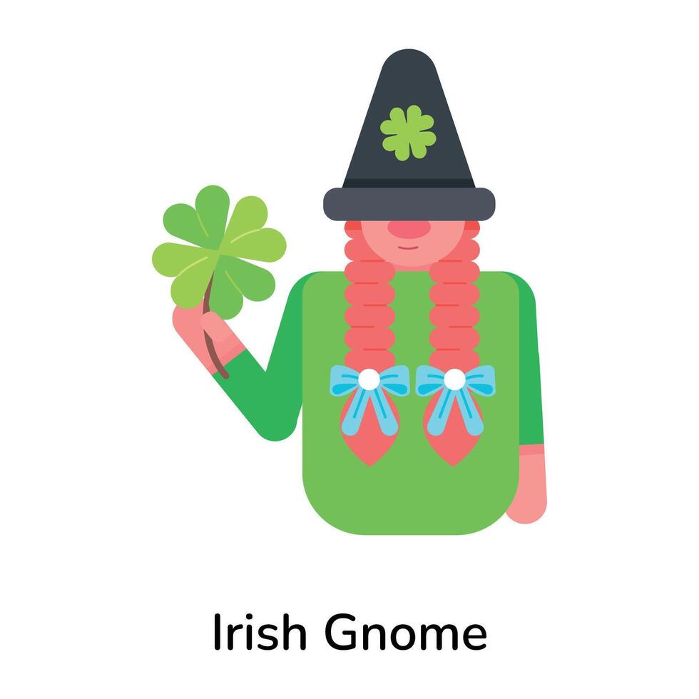 de moda irlandesa gnomo vector