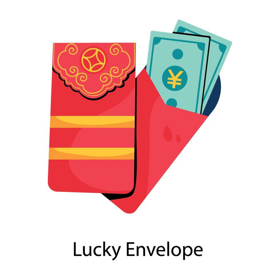 Trendy Lucky Envelope vector