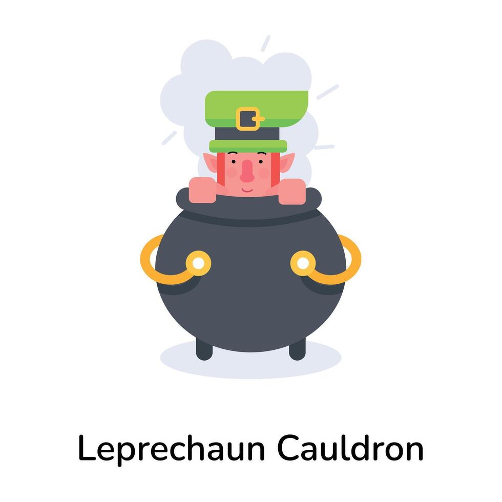 Trendy Leprechaun Cauldron vector