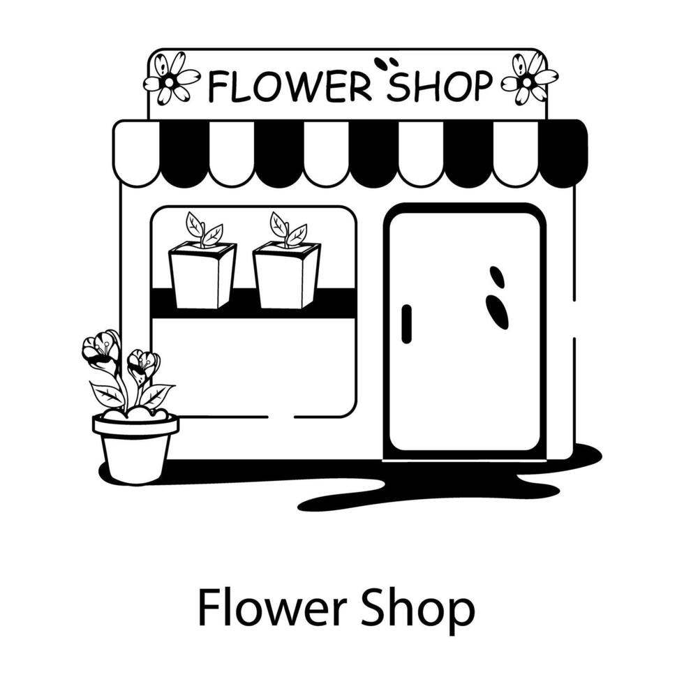Trendy Flower Shop vector