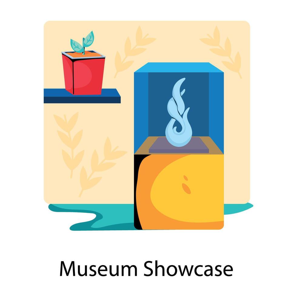 Trendy Museum Showcase vector