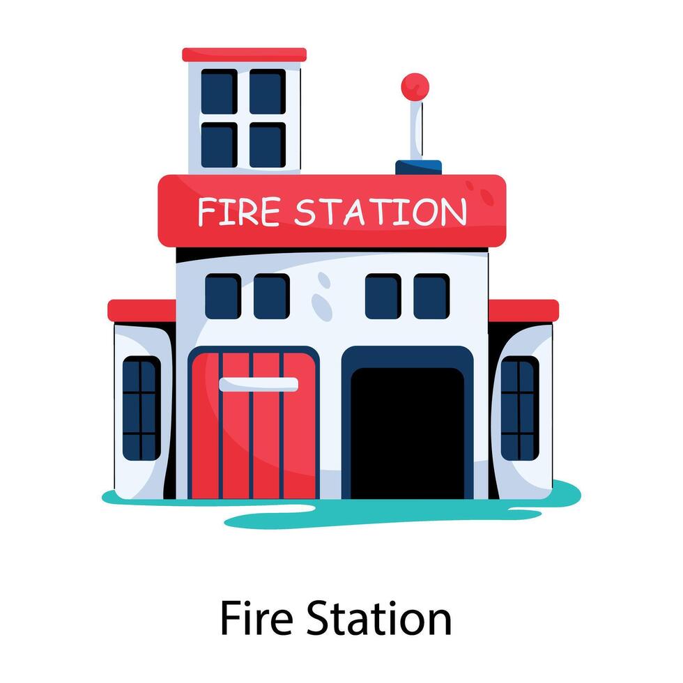 Trendy Fire Station vector