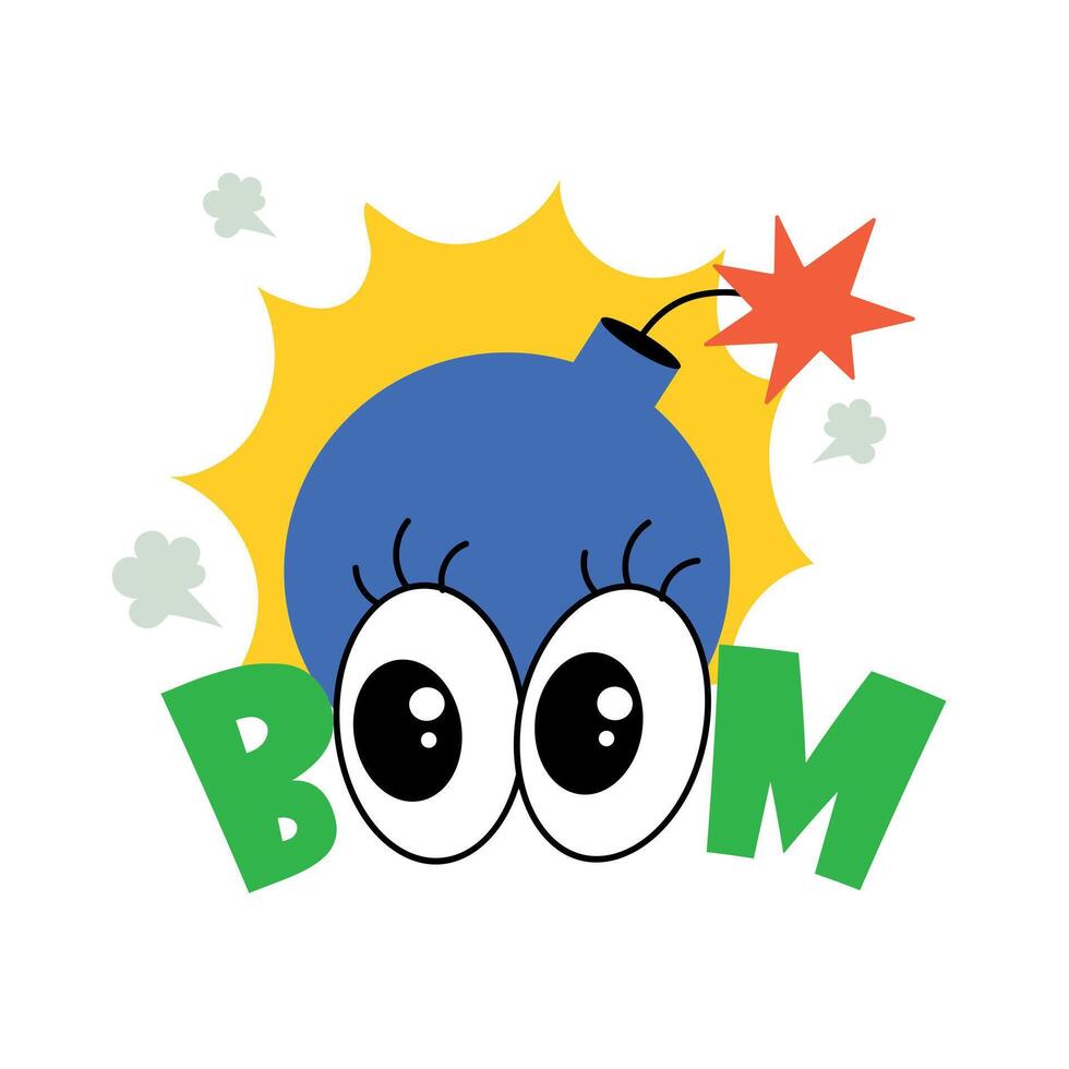 Trendy Bomb Boom vector
