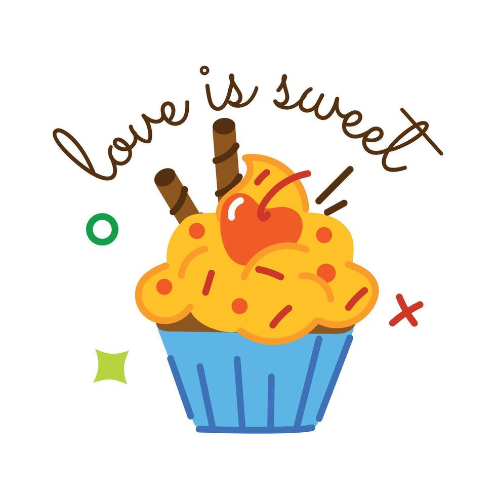 Trendy Love is Sweet vector