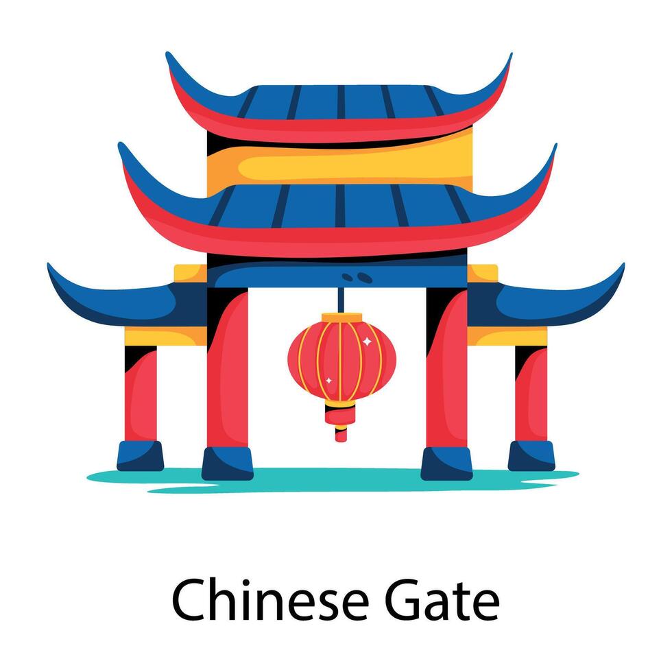 Trendy Chinese Gate vector