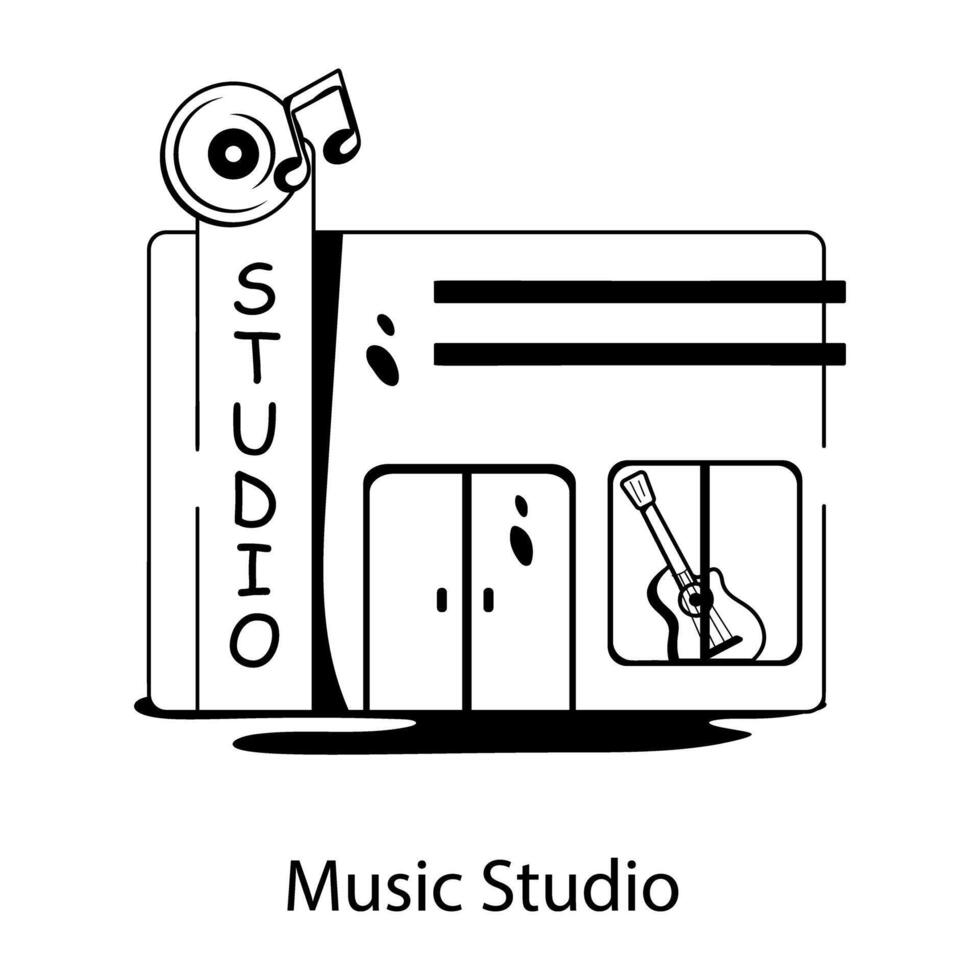 Trendy Music Studio vector