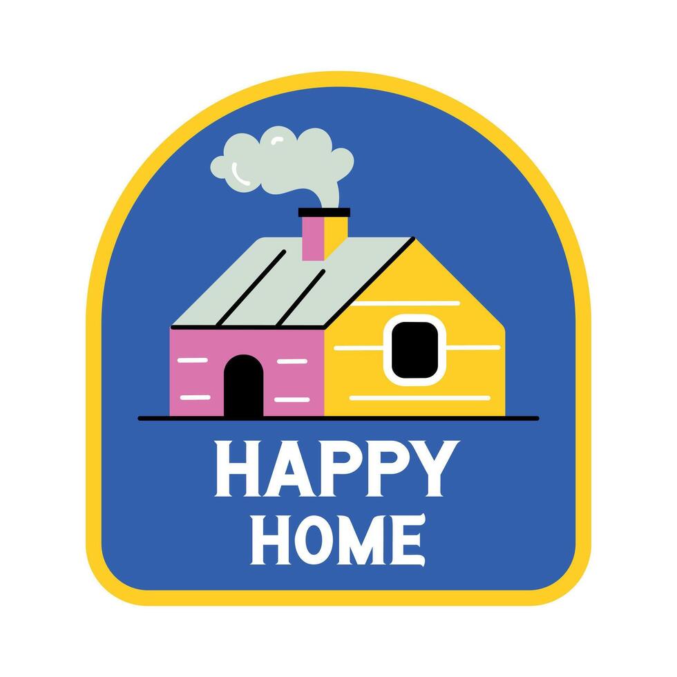 Trendy Happy Home vector