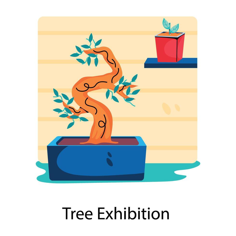 Trendy Tree Exhibition vector