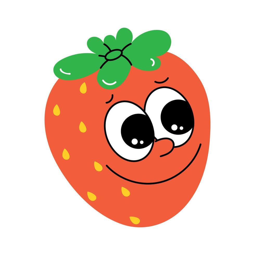 Trendy Cute Strawberry vector