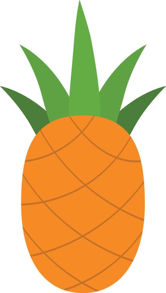 Vector clipart pineapple, pineapple with green leaves, tropical fruit