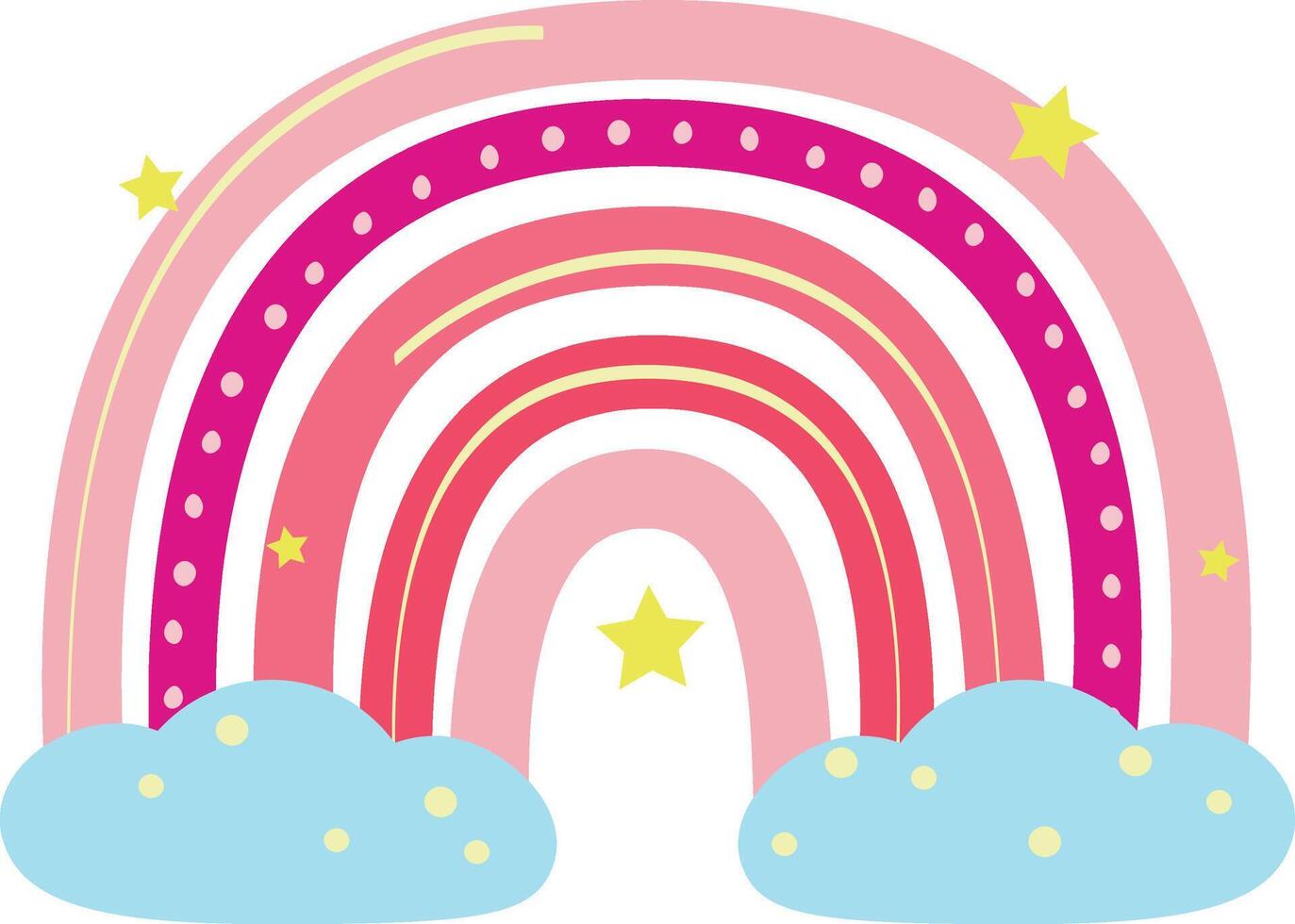 vector clipart, arco iris en rosado colores, linda para niños garabatear