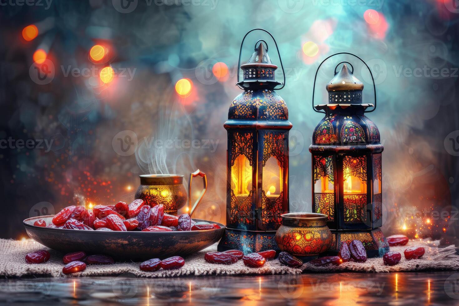 AI generated blessing ramadan kareem vibes background professional photography photo