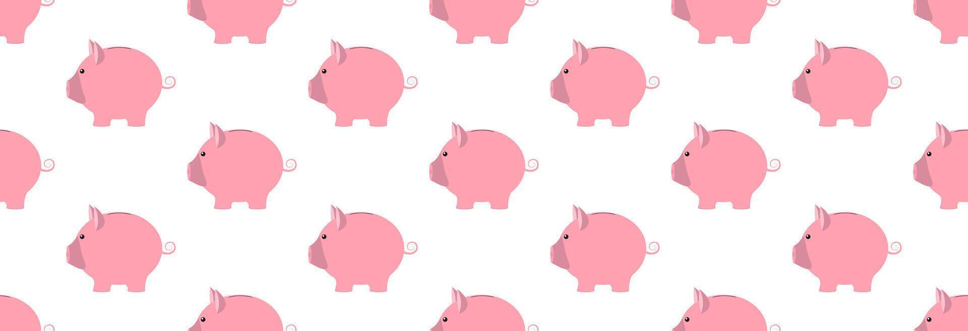 Piggy bank banner. vector