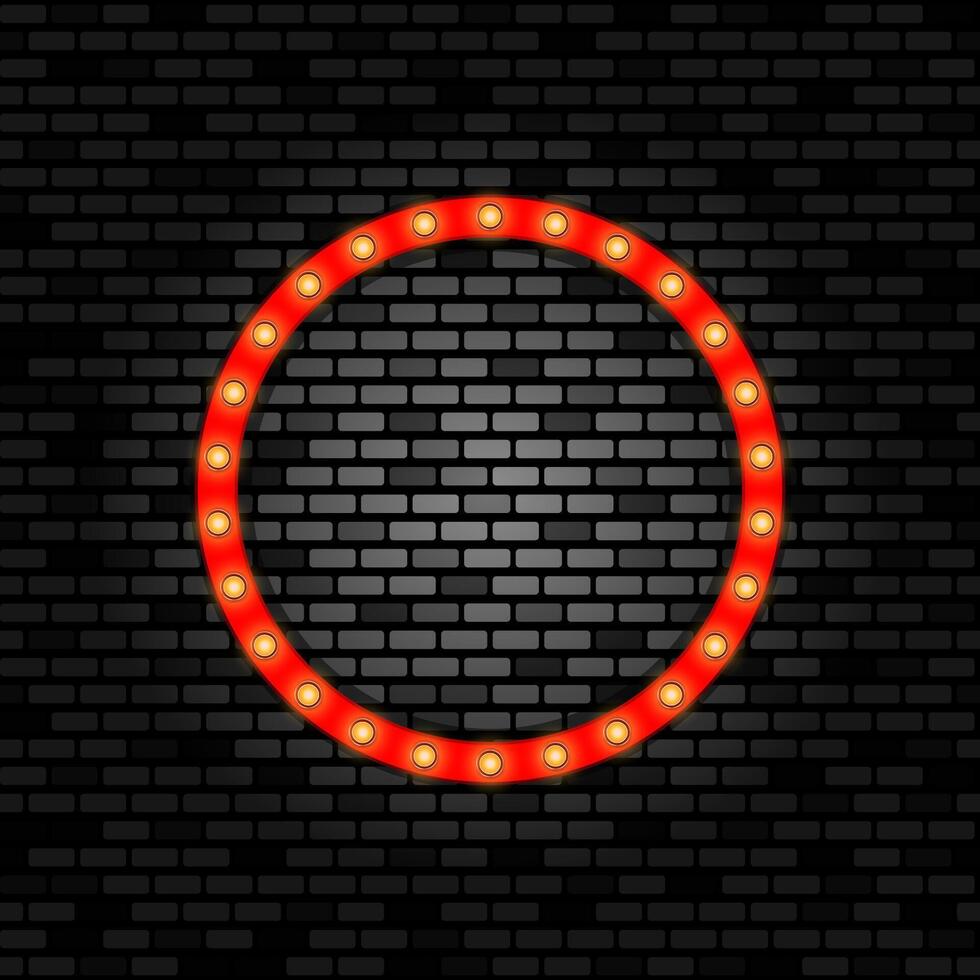 Retro illuminated on the wall. vector