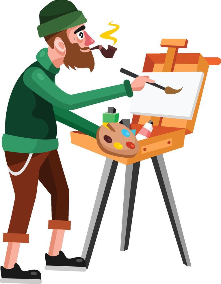 artista pintor vector ilustración