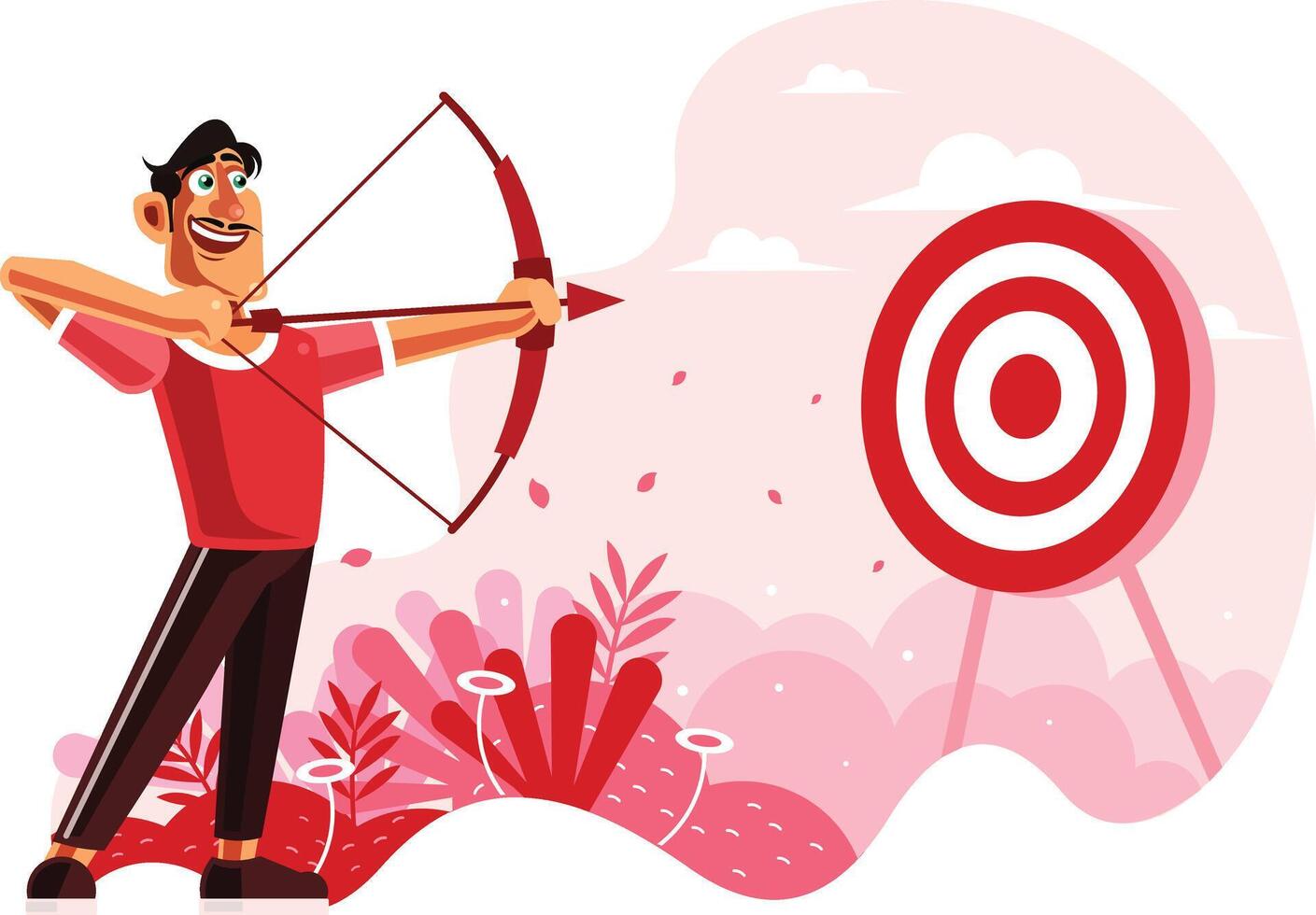 Archer aiming at a target vector