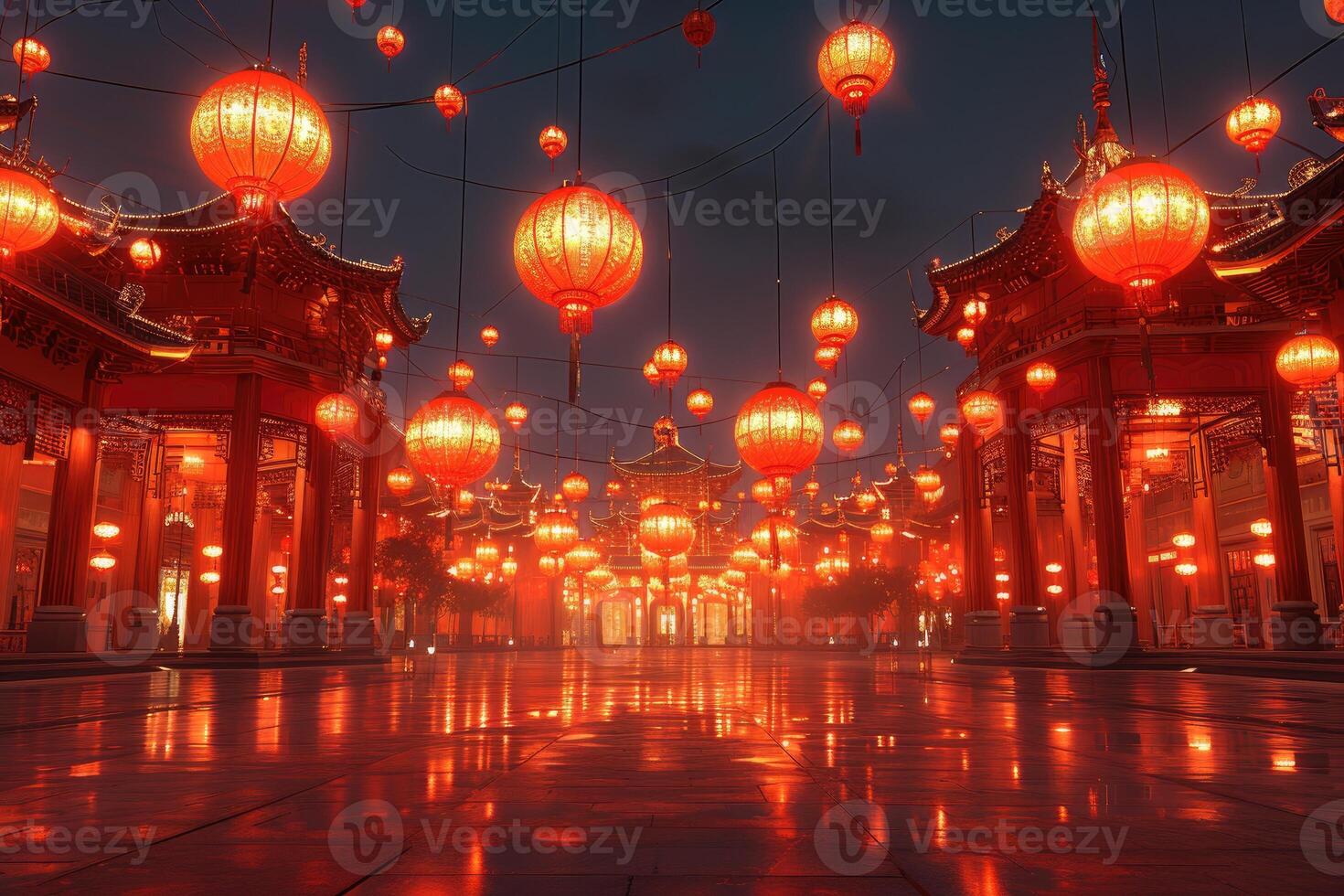 AI generated chinese spring festival atmosphere professional photography photo