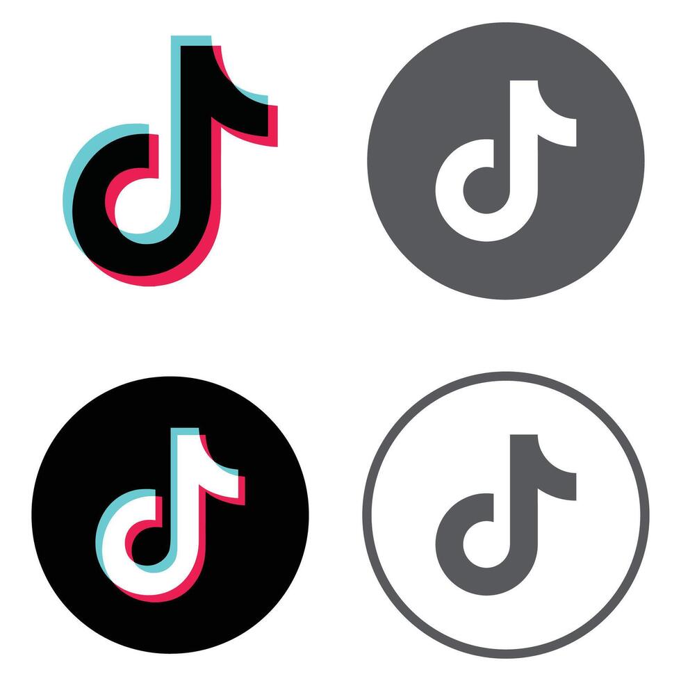 original and round social media icons or social network logos flat vector icons set collection for apps and websites